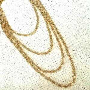 Necklace Multiple gold Plated chain toggle clasp New 4 Strand 16"- 30"